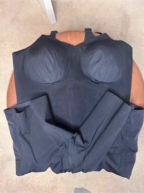 Black Honeylove Mid-Thigh Bodysuit, XL